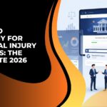 Graphic banner showing “Best SEO Company for Personal Injury Lawyers: The Complete 2026 Guide” with law firm website mockup, Google ranking elements, and Devoptiv branding.